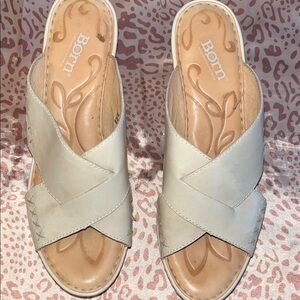 Born Women's Cream Platform Sandals